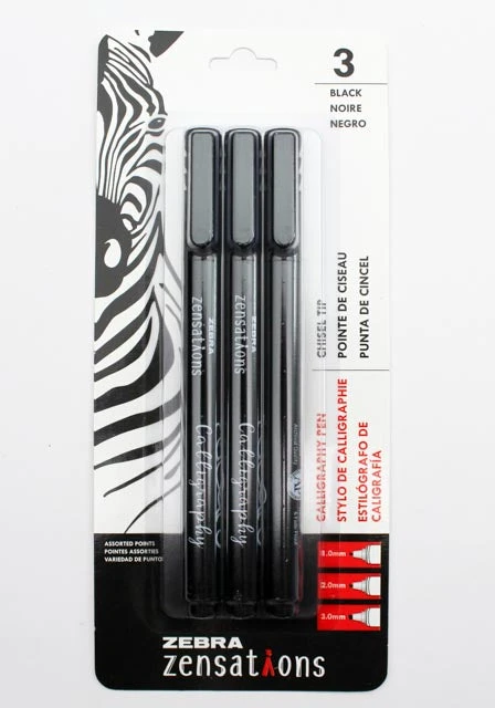 Zensations Calligraphy Pens Assorted Point Sizes- 3Pk