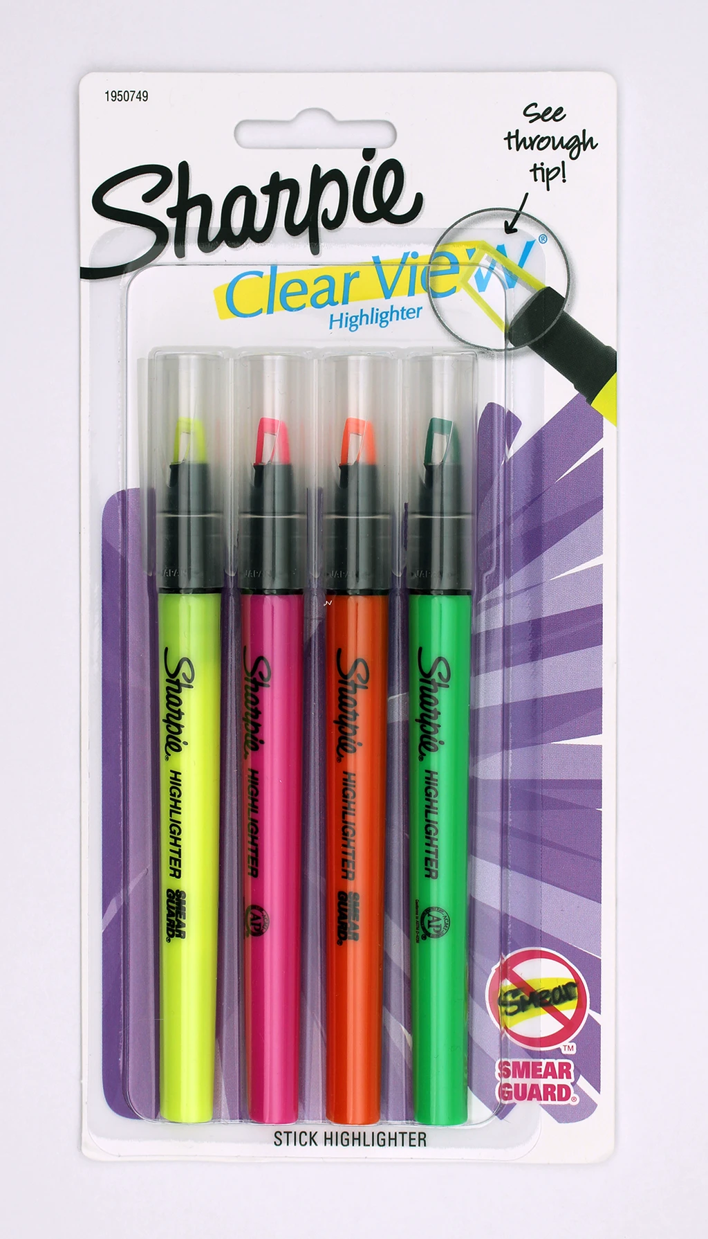 Sharpie Clear View Stick Highlighter - 4 pack