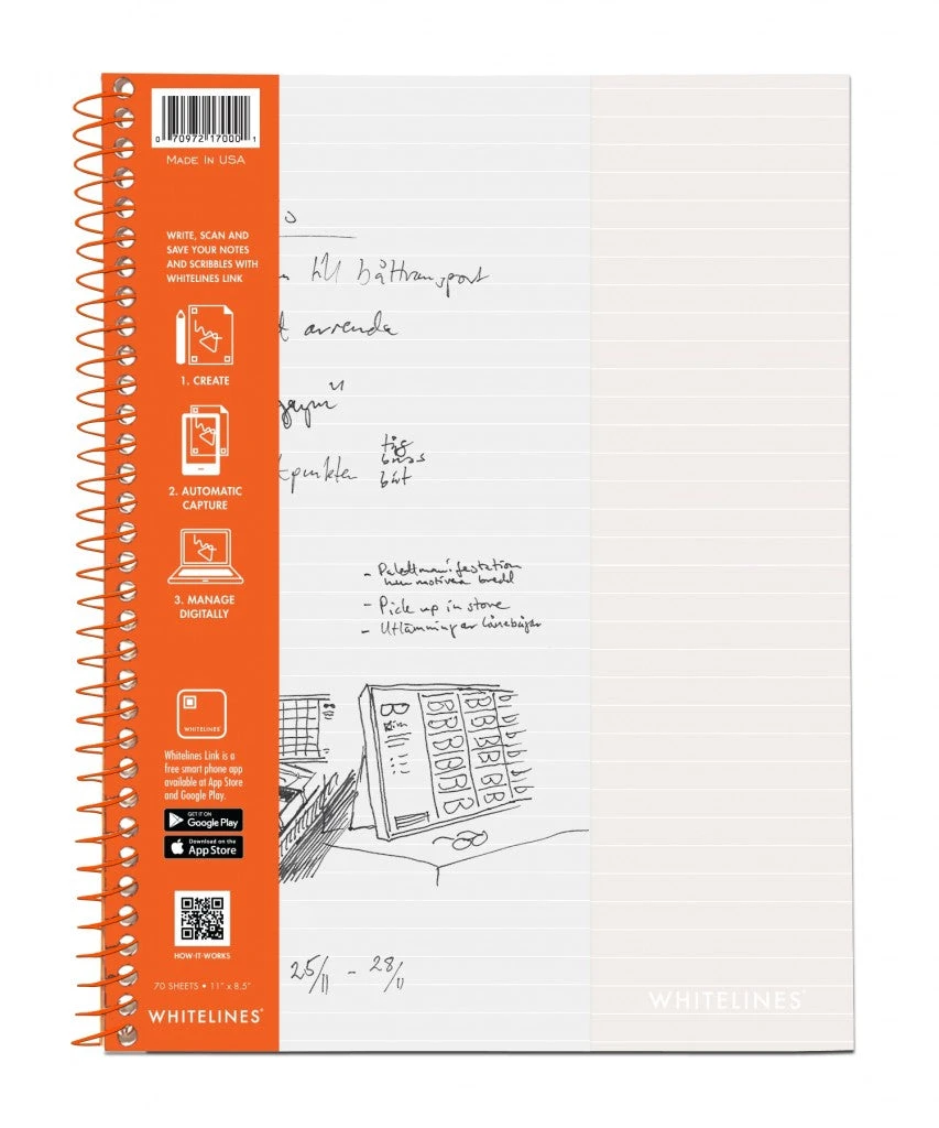 IMPERFECT Whitelines Wirebound Notebooks 11" x 8.5" Lined