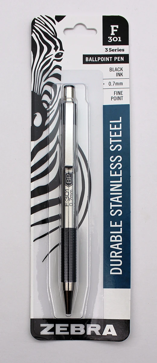 Zebra F-301 Ballpoint Retractable Pen 0.7mm - Black