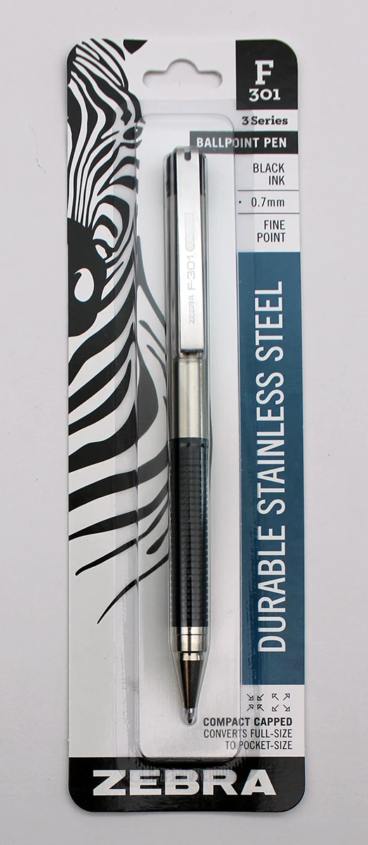 Zebra F-301 0.7mm Compact Ballpoint Pen 1pk - Black