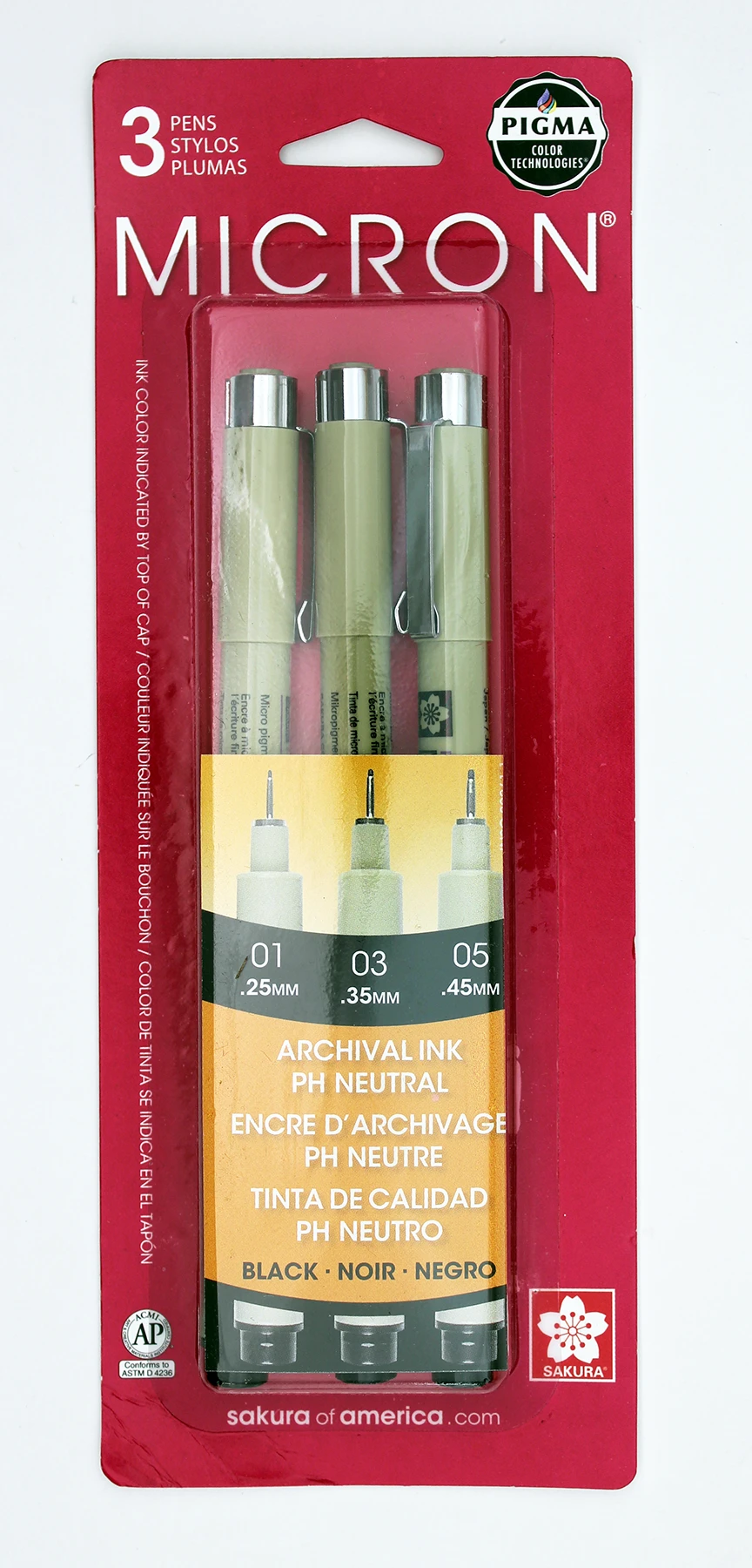 Sakura Pigma Micron - Black - 3 Pack