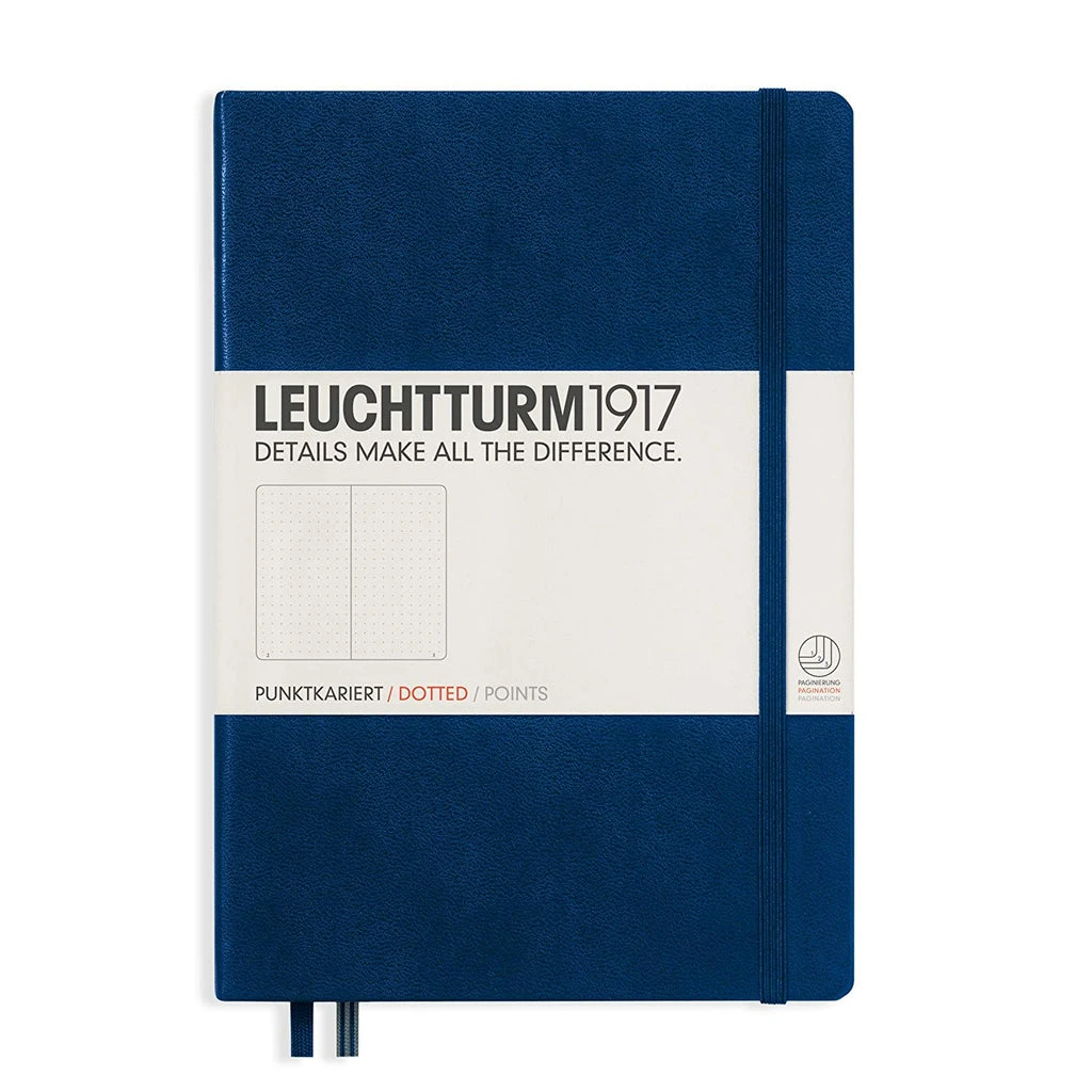 Leuchtturm1917 Medium A5 Notebook, Navy Blue - Dot Grid