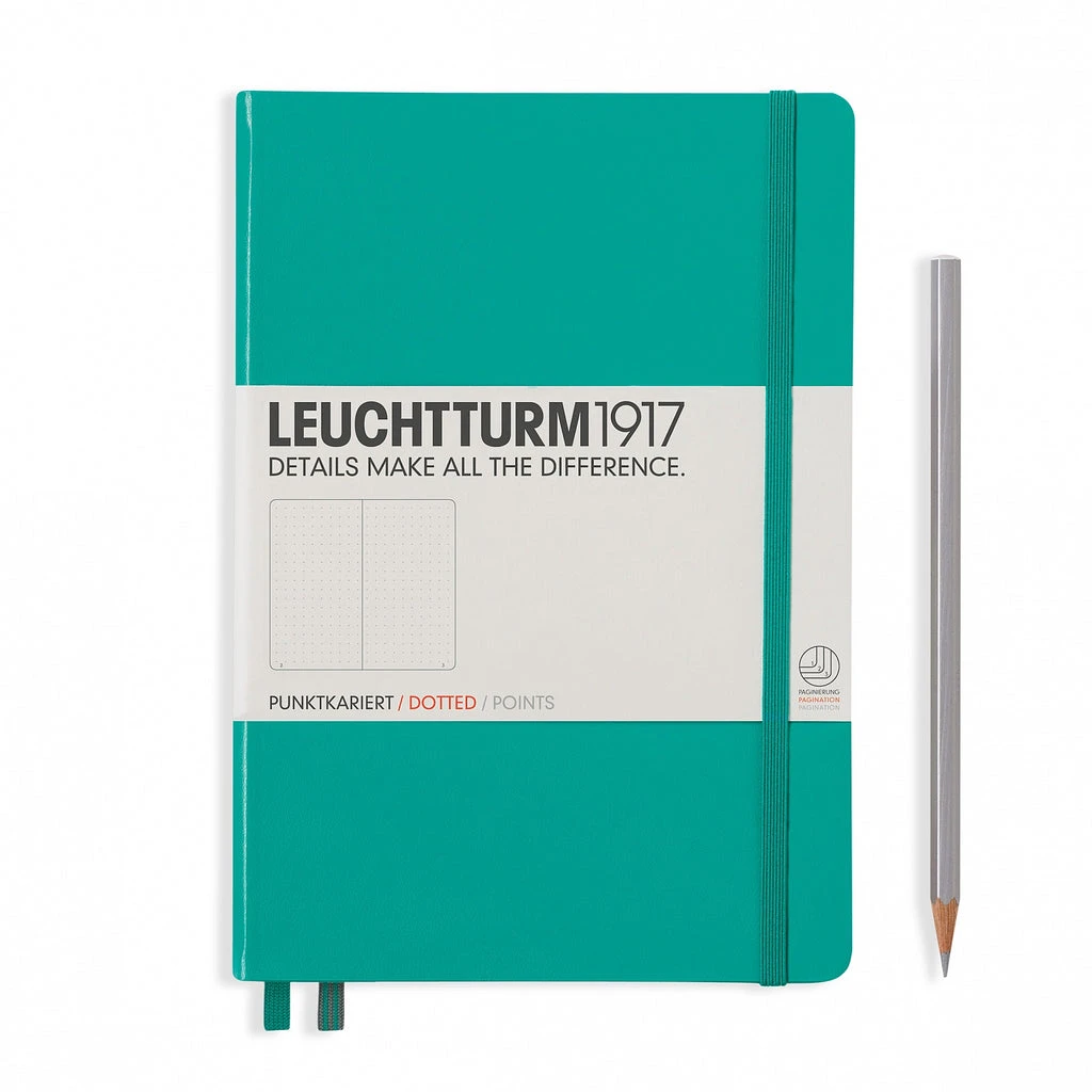 Leuchtturm1917 Medium A5 Notebook, Emerald - Dot Grid