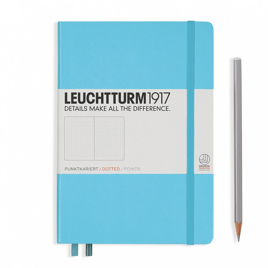 Leuchtturm1917 Medium A5 Notebook, Ice Blue - Dot Grid