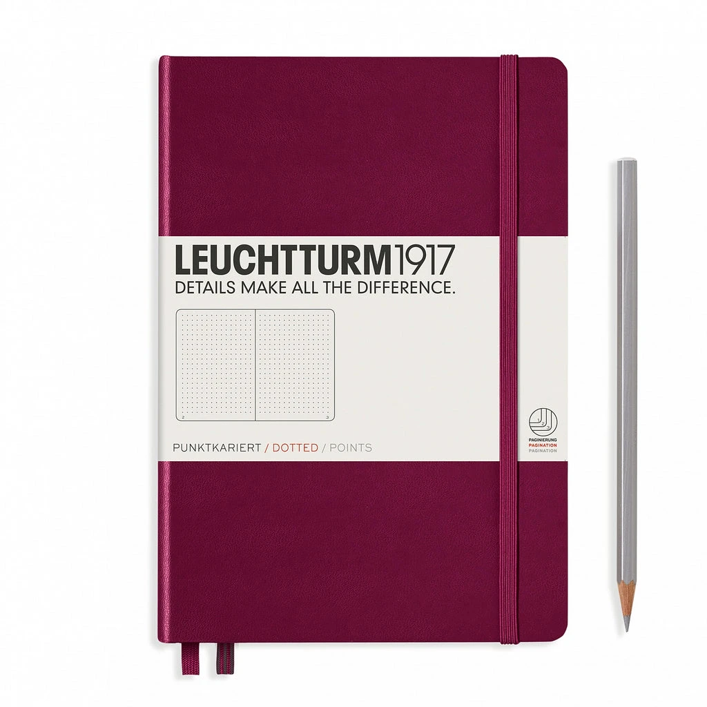 Leuchtturm1917 Medium A5 Notebook, Port Red - Dot Grid