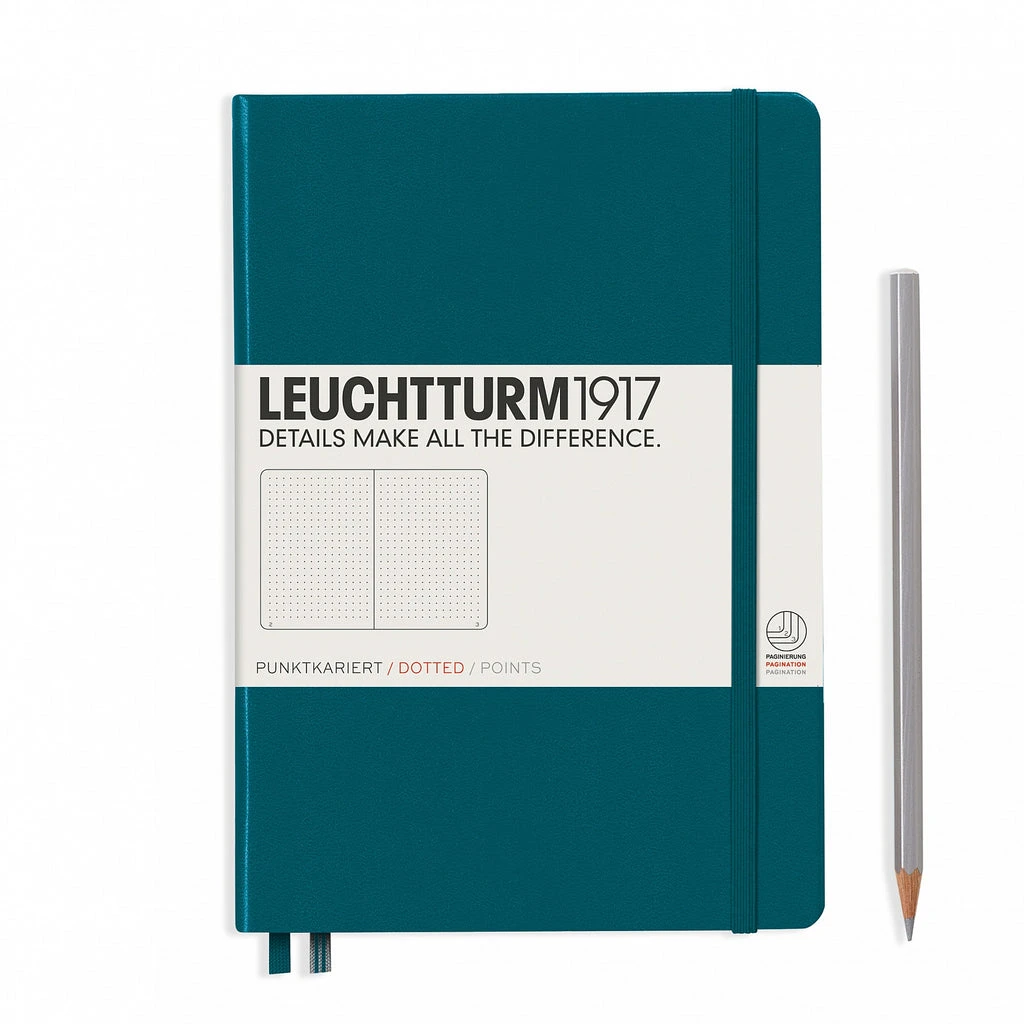 Leuchtturm1917 Medium A5 Notebook, Pacific Green - Dot Grid