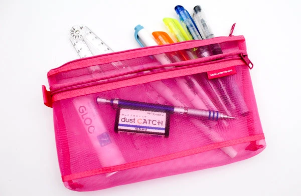Midori Mesh Pen Pouch - Pink