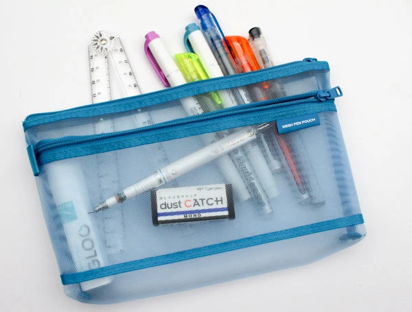 Midori Mesh Pen Pouch - Blue
