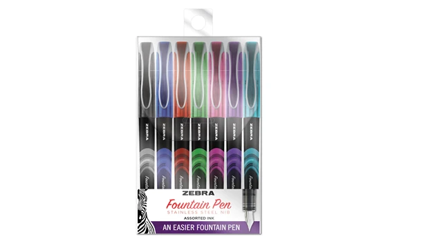Zebra Fountain Pen 0.6mm Assorted 7 Pack