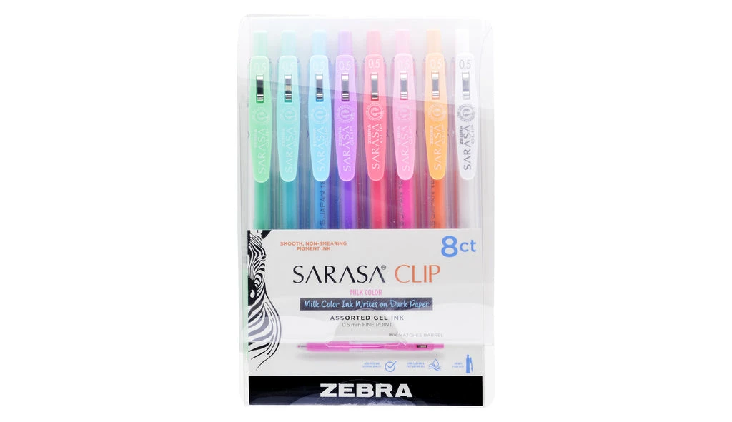 Sarasa Gel Retractable 0.5mm Milk Colors - 8 Pack