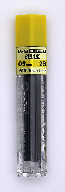 Pentel Super Hi-Polymer Lead 0.9mm - 2B