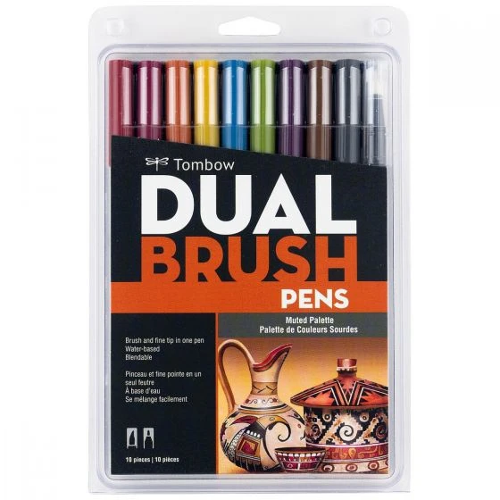 Tombow Dual Brush Pen Set, Muted - 10 pack