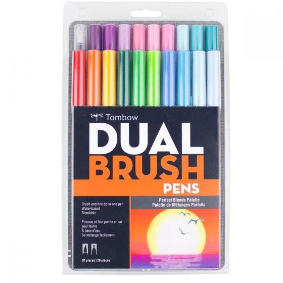 Tombow Dual Brush Pen Set, Perfect Blends - 20 pack