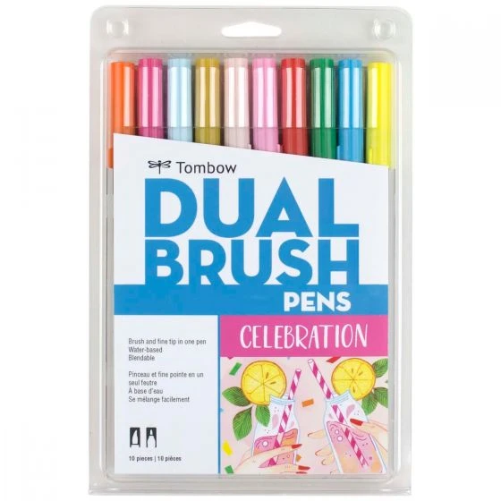Tombow Dual Brush Pen Set, Celebration - 10 pack
