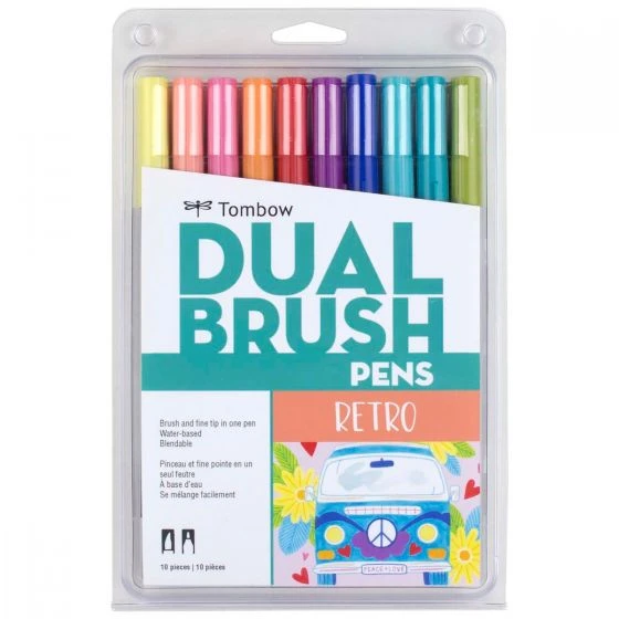 Tombow Dual Brush Pen Set, Retro - 10 pack