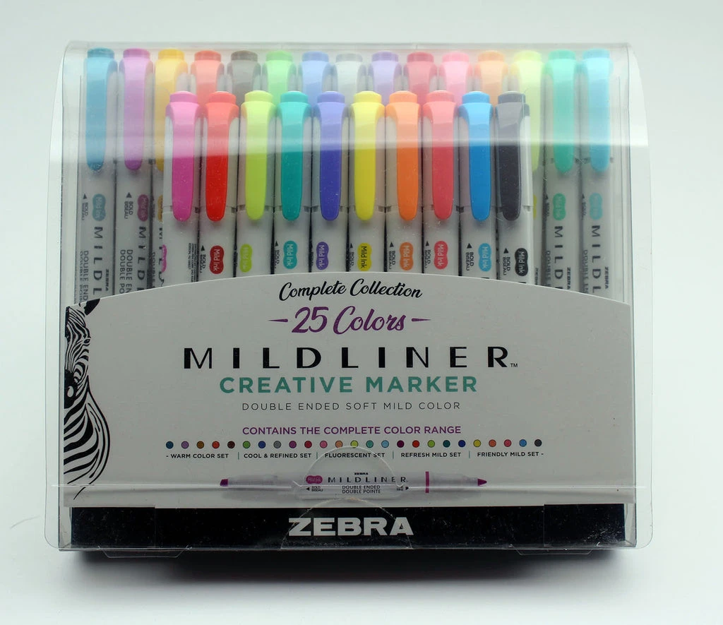 Zebra Mildliner Double Ended Highlighter Assorted - 25 Pack