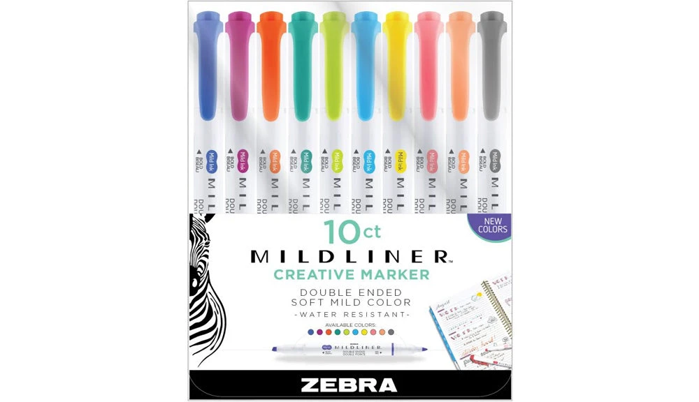 Zebra Mildliner Double Ended Highlighter Assorted #2 - 10 Pack