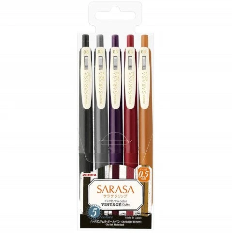 Zebra Sarasa Gel Vintage Color 0.5mm Set #2- 5 Pack