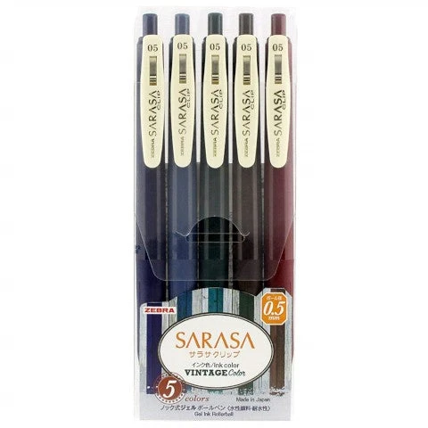 Zebra Sarasa Gel Vintage Color 0.5mm Set #1- 5 Pack