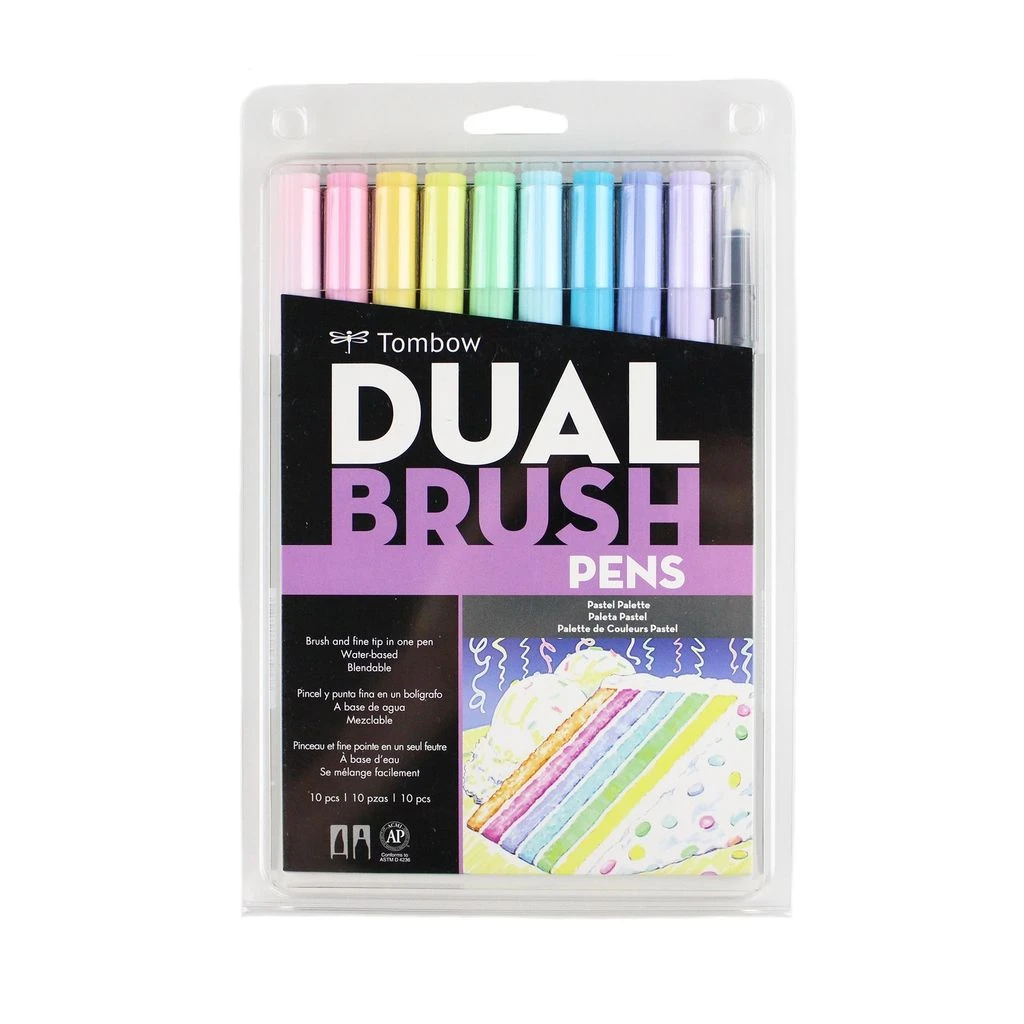 Tombow Dual Brush Pen Set, 10 Pastel