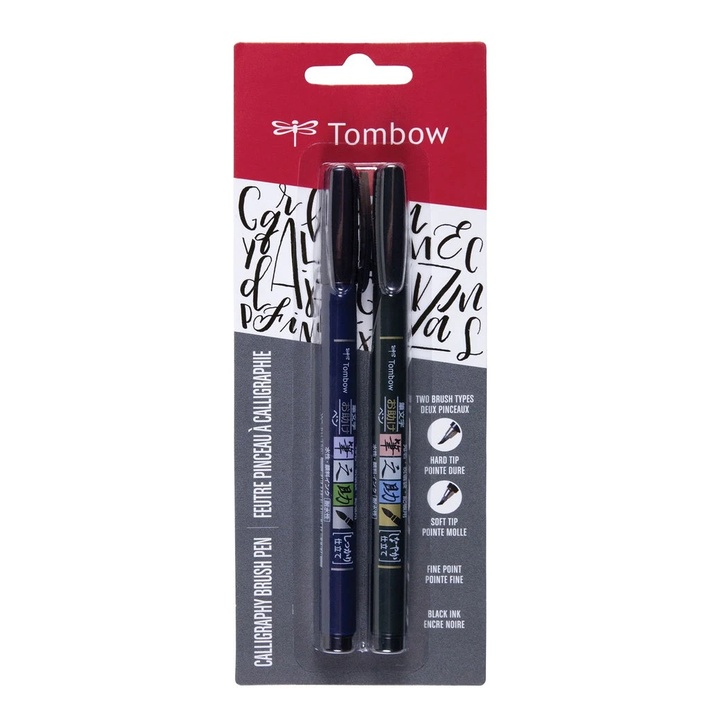 Tombow Fudenosuke Brush Pen 2-Pack
