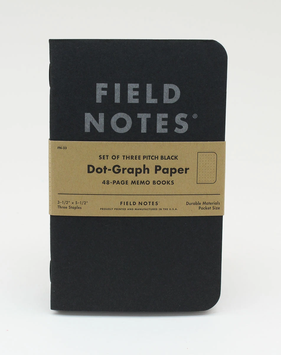Field Notes Notebook - Pitch Black - Dot Graph