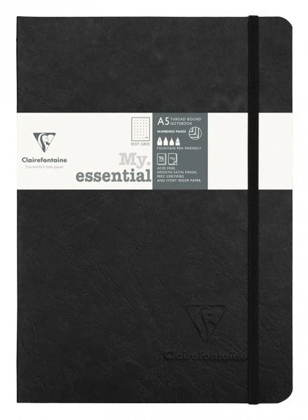 Clairefontaine My Essential Notebook Dot Grid A5 - Black