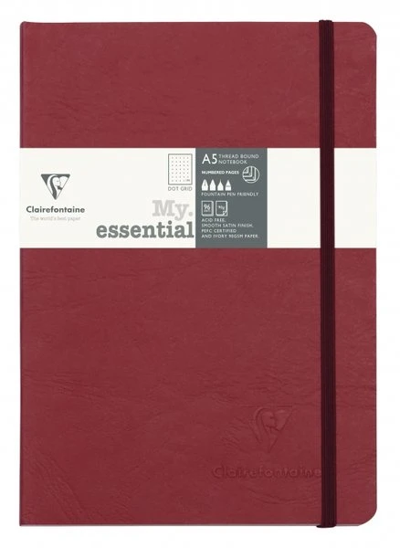 Clairefontaine My Essential Notebook Dot Grid A5 - Red