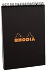 Rhodia Classic Notepads Top Wirebound 6x8-¼ Lined - Black
