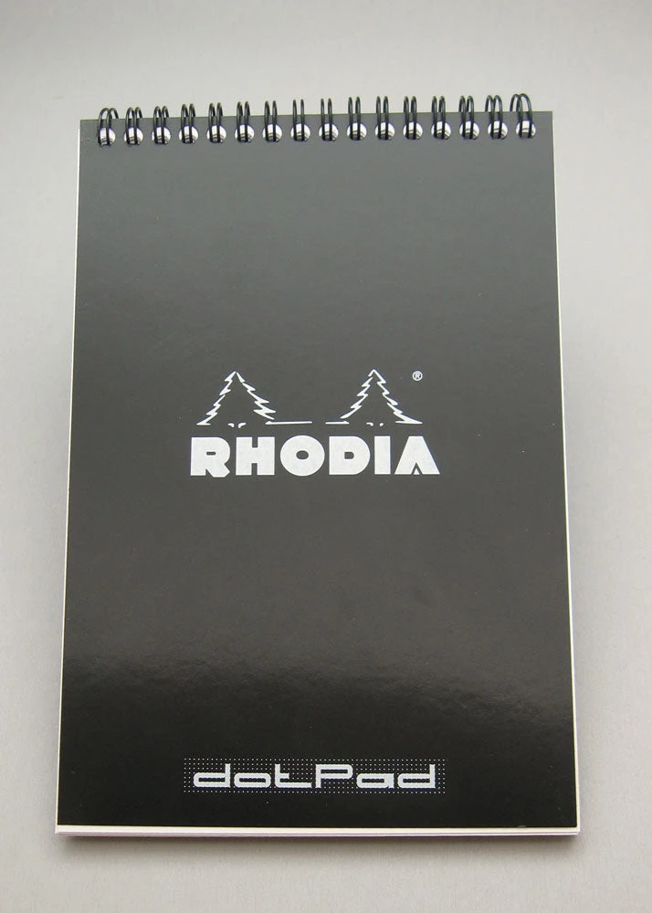 Rhodia Dot Grid Wirebound Pads - Black 6 x 8 ¼
