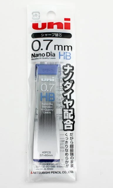 Uni NanoDia Mechanical Pencil Refill 0.7mm - HB 40 pieces