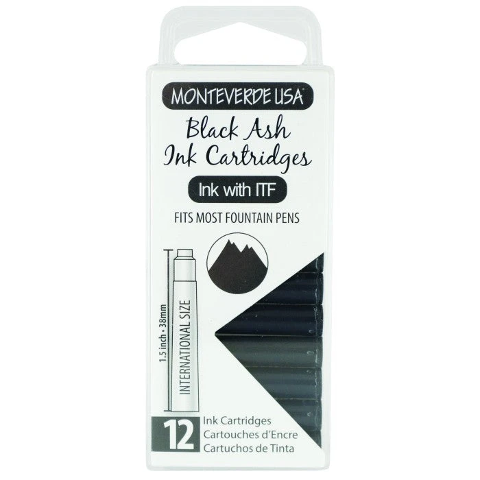 Monteverde Black Ash Ink - Cartridges