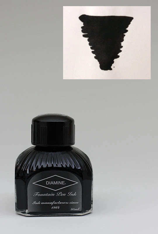 Diamine Jet Black Ink - 80ml Bottle