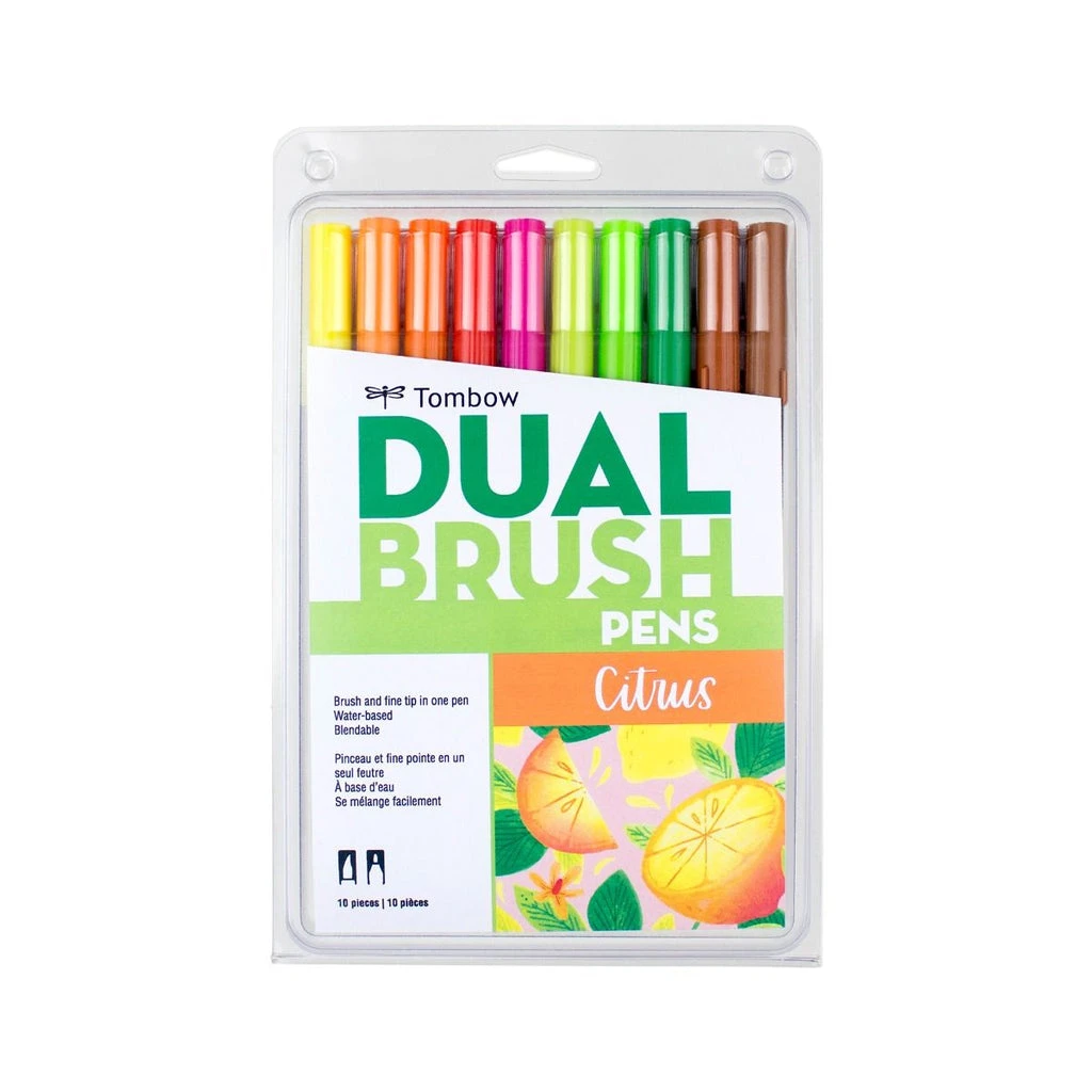 Tombow Limited Edition Dual Brush Pen Set, Citrus - 10 Pack