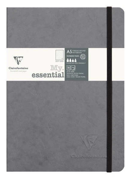 Clairefontaine My Essential Notebook Dot Grid A5 - Gray