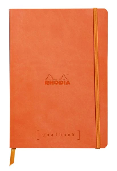 Rhodia A5 Goal Book, Tangarine, Dot Grid 120 Sheets - 5 ½ x 8 ¼